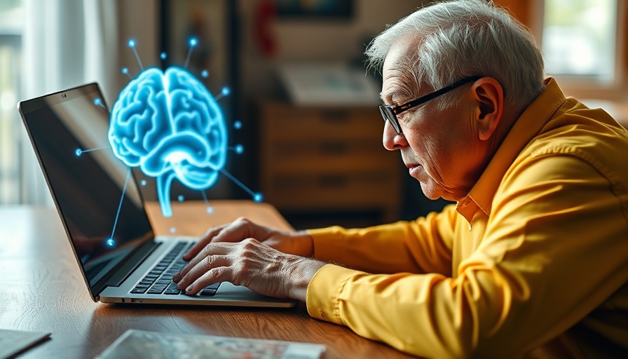 Elderly person engaged in brain activity using technology.