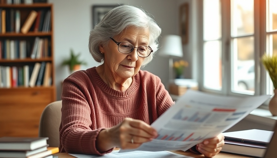 Elderly woman analyzing documents for last-minute tax moves.