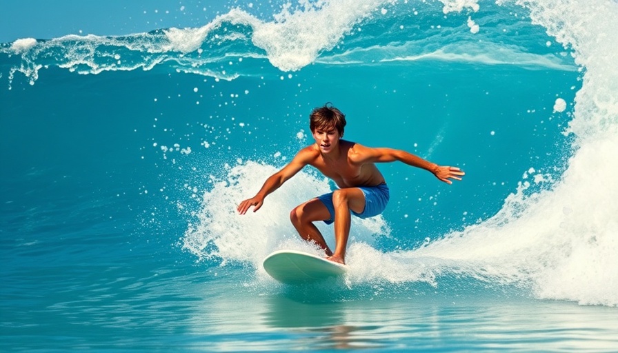 Surfer showcasing sustainable surfing practices on a large wave