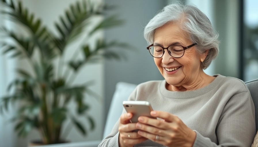 Elderly woman using smartphone, apps that don't exist but should.