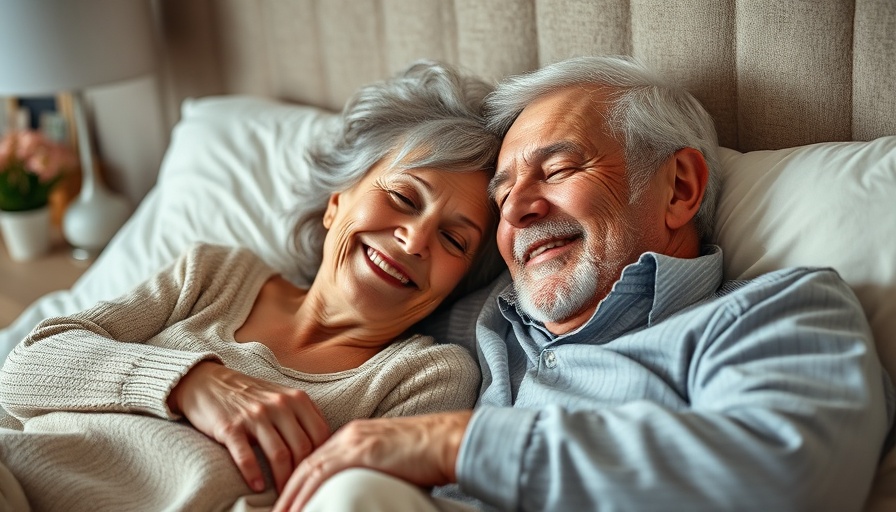 Intimacy and sexual health for seniors depicted by an affectionate elderly couple.