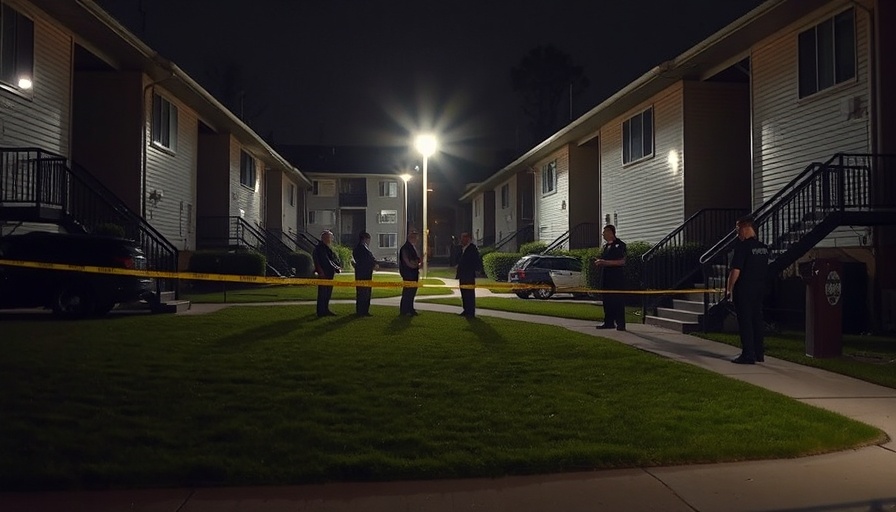 Police at Huntington Beach scene, crime scene tape, nighttime investigation.