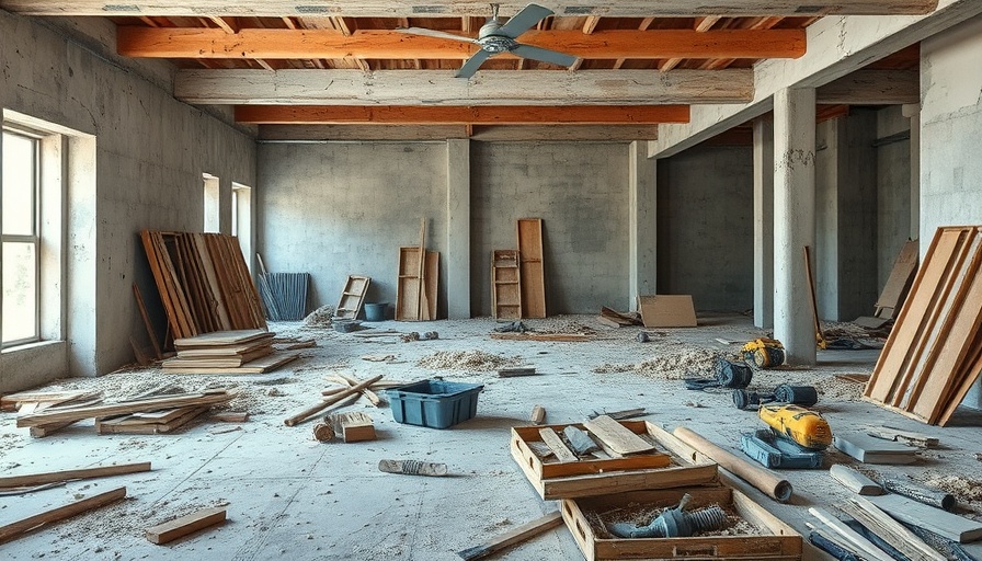 Unsecured construction site with exposed materials, highlighting safety violations.