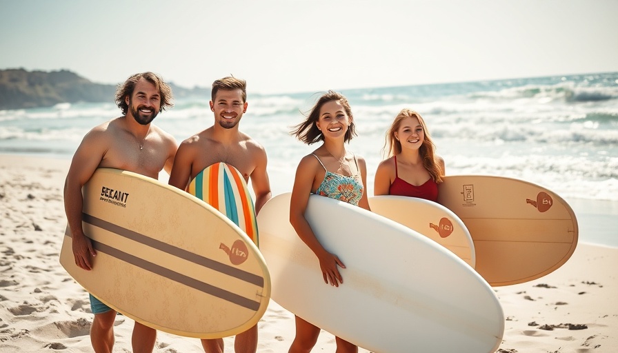 Family enjoying surf holidays on the beach