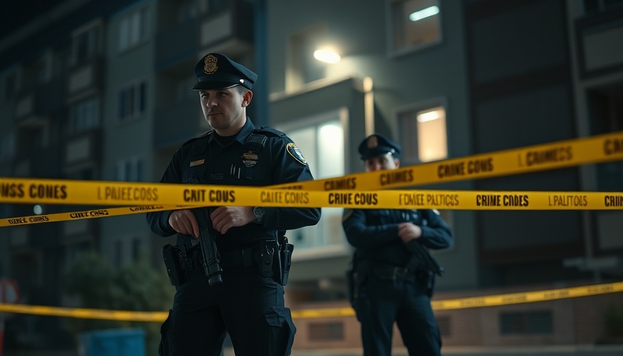 Crime scene in Huntington Beach at night with police officers.