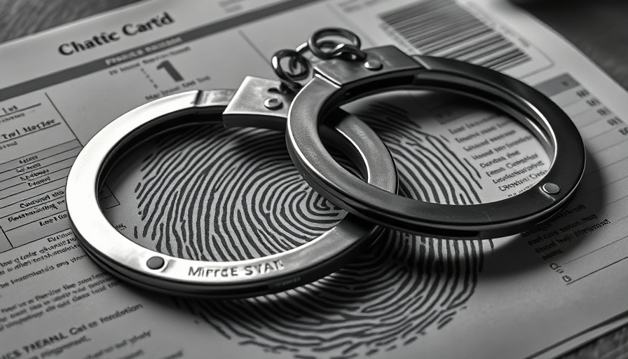 Shiny handcuffs on fingerprint card related to stolen car chase Huntington Beach.