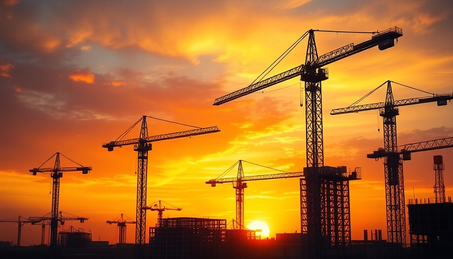 Construction cranes at sunset symbolize opportunity in an uncertain economy.