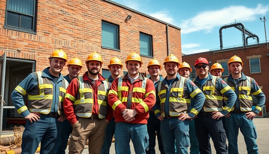 Illinois Pipe Trades Apprentices standing outside UA Local 149 building.