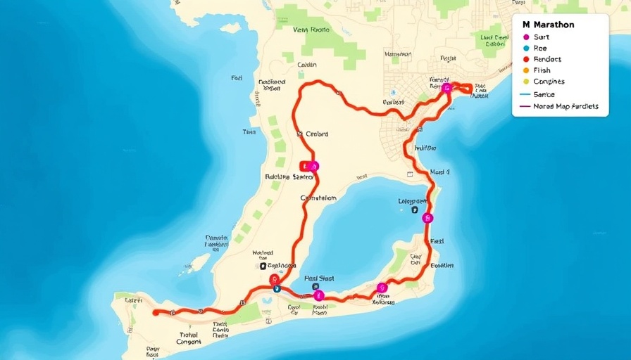 Run Seal Beach course enhancements map with start and finish points.