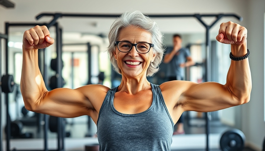 Resilience in seniors illustrated by a fit woman in a gym.