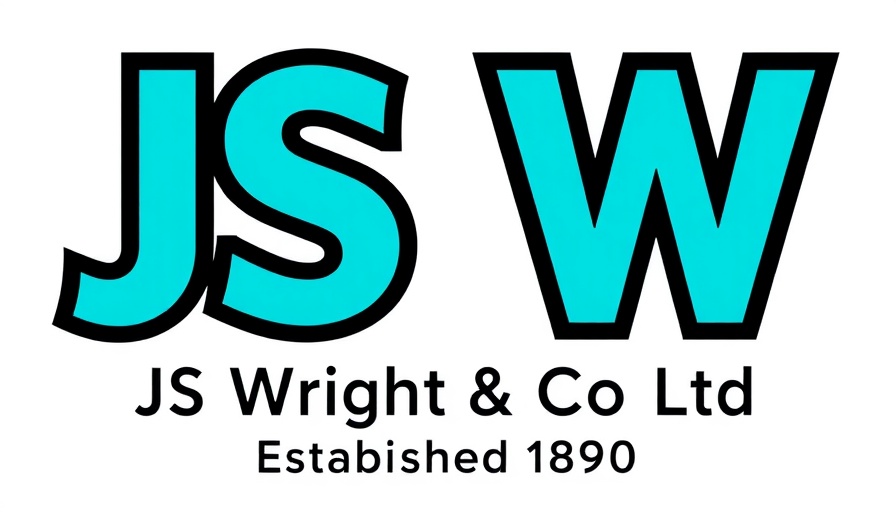 J S Wright company logo with bold blue letters.