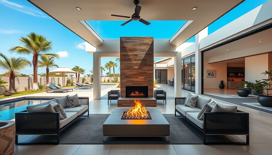 Luxurious modern outdoor living space with cozy seating and elegant decor.