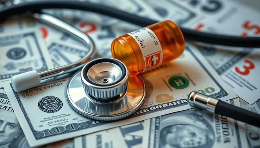 Healthcare costs and Medicare reimbursement symbolized with money and medicine.