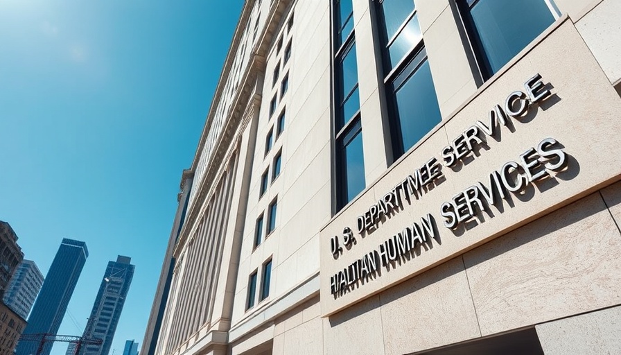 U.S. Department of Health and Human Services entrance, Medicare reimbursement building.