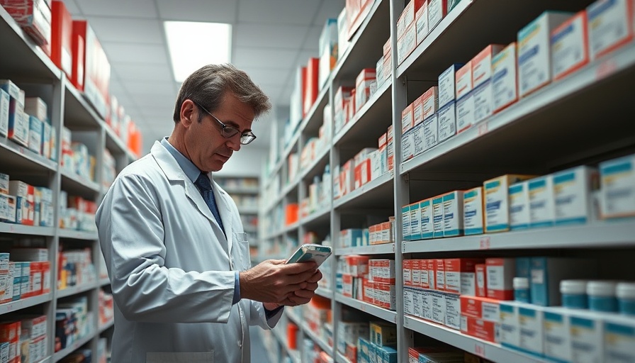 Pharmacist organizing medication for same-day prescription deliveries.