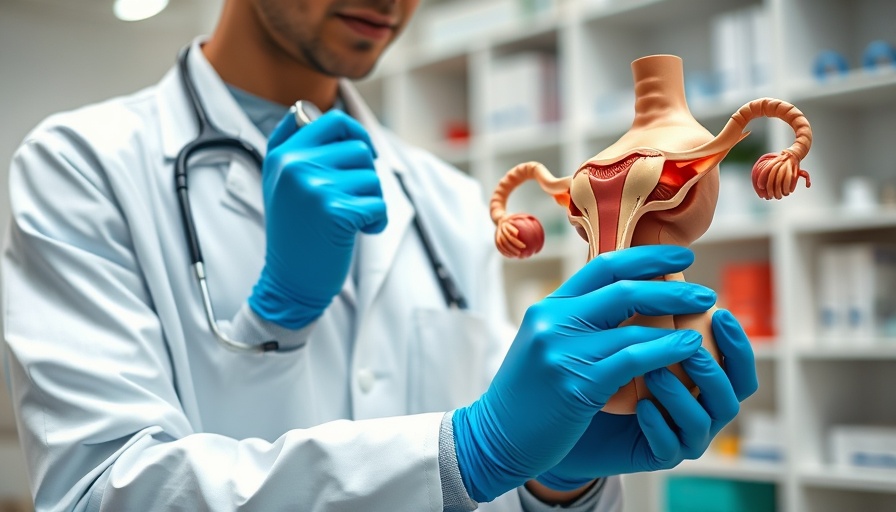 Ob/Gyn workforce post-Roe; doctor with anatomy model and tools.