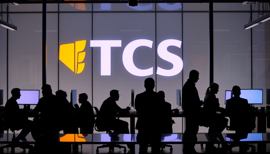 TCS hiring plans: silhouettes working in tech setting.