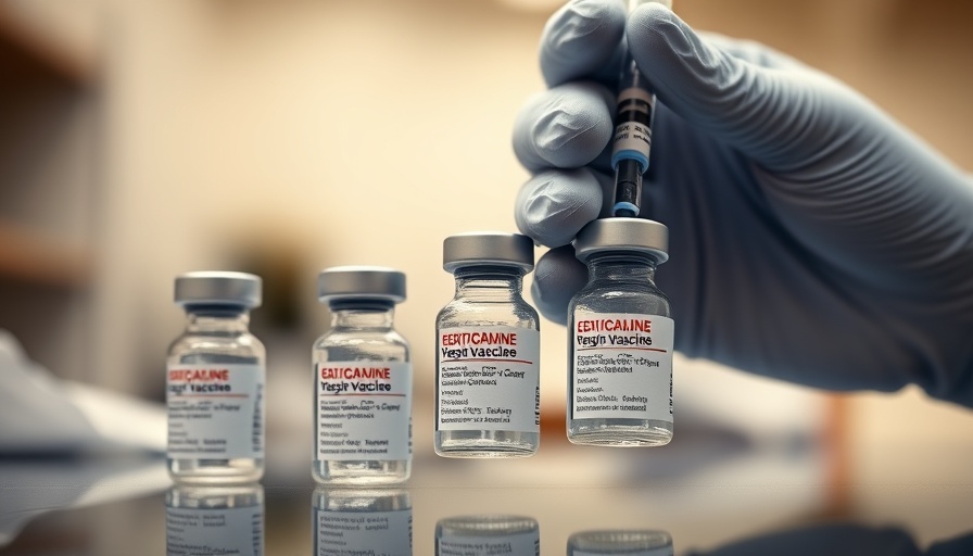 Vaccination vials with syringes in clinical setting.