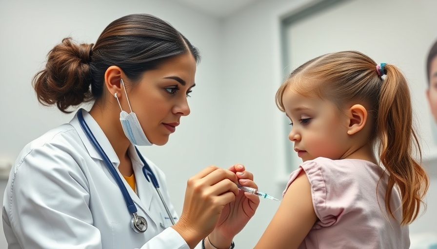 Healthcare worker administering vaccine to young girl in a clinical setting.