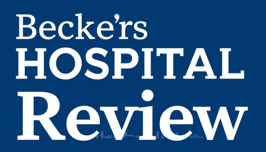 Becker's Hospital Review title on dark blue background