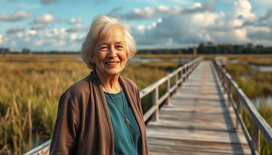 Shirley Detloff Naming Ceremony on boardwalk with marshland backdrop