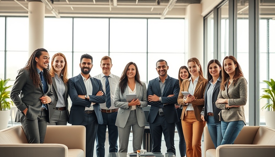 Professional team collaborating in modern office, vibe hiring.