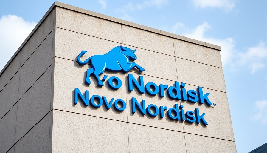 Novo Nordisk logo on building, CVS Wegovy access context.