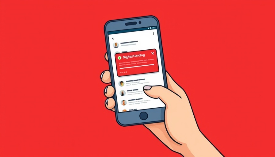 Cartoon smartphone with huge inbox indicates digital hoarding.