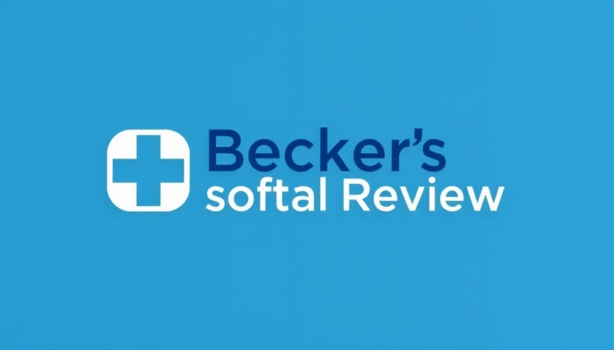 Logo for Becker's Hospital Review on a blue background