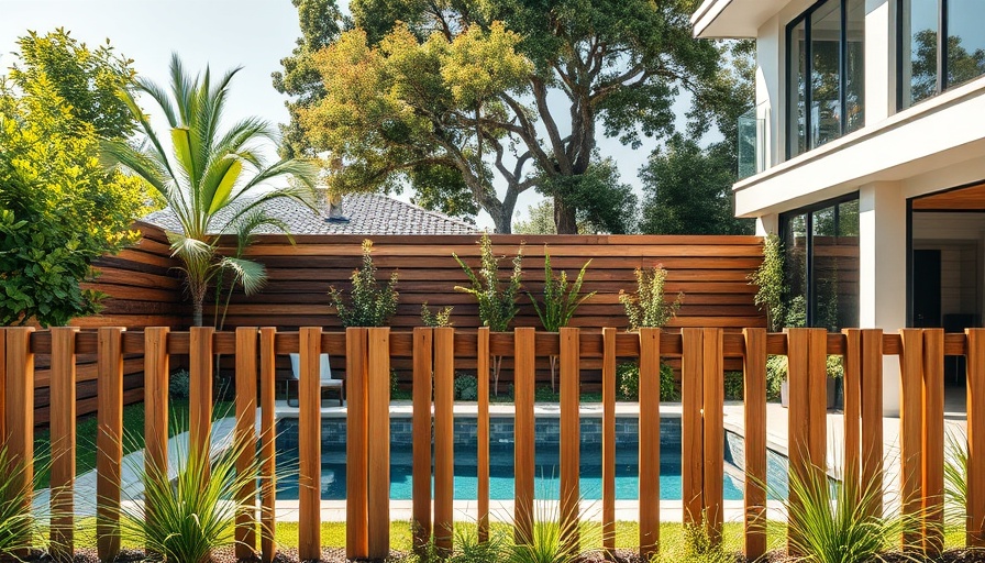 Stylish privacy fence design for pool with greenery