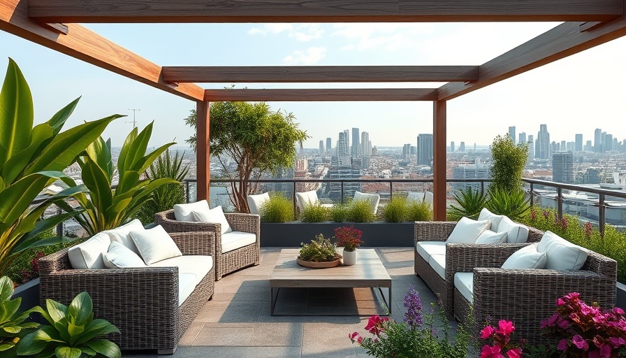 Modern balcony terrace with sleek design ideas and pergola.