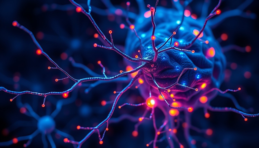 Neural network illustration showing brain activity, sedentary time impact on brain volume.