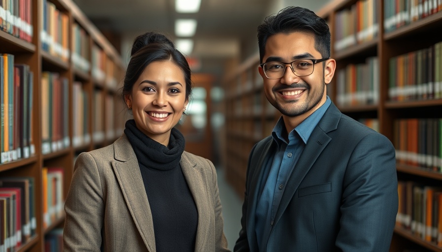 Professionals in library near automated book handling system