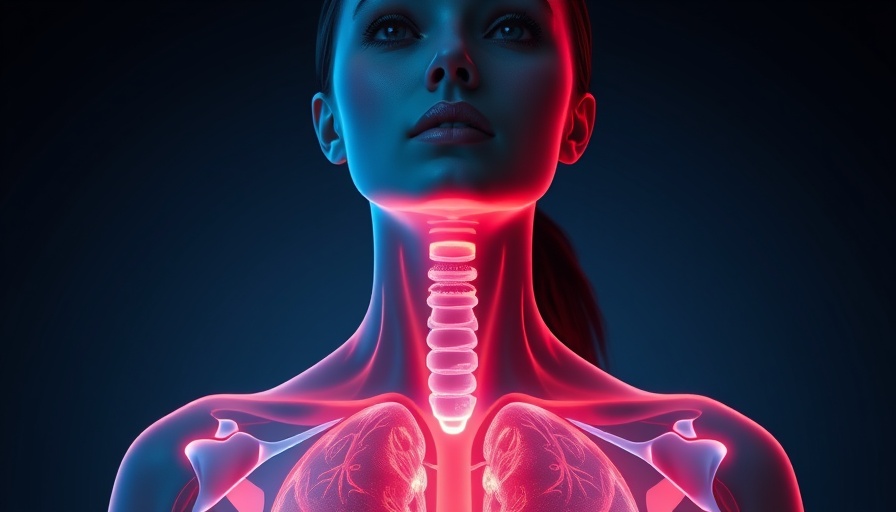 Scientific illustration of thyroid glands and organs for hypoparathyroidism.