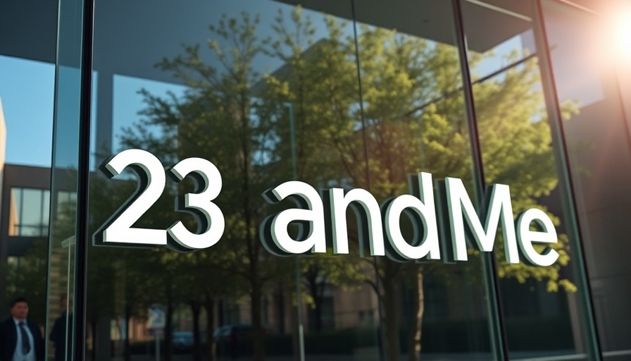 23andMe building with logo, symbolizing Regeneron's acquisition.