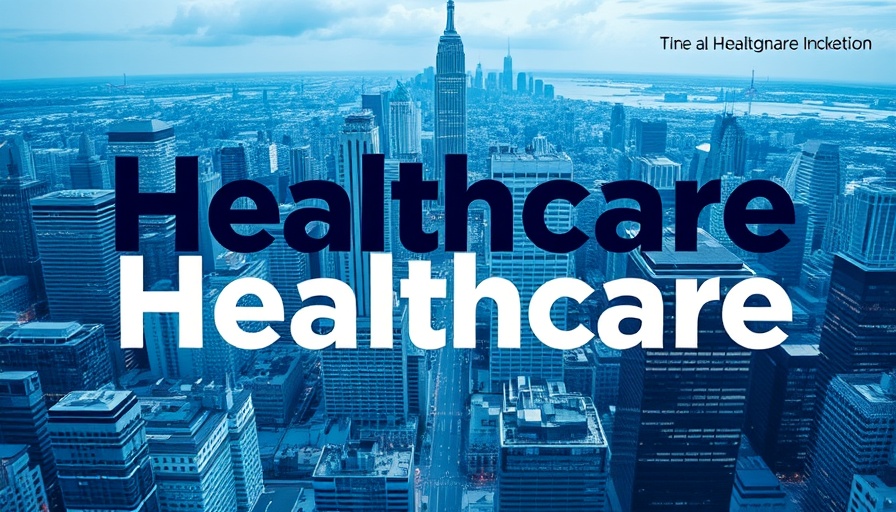 Healthcare leadership journal cover with urban skyline backdrop