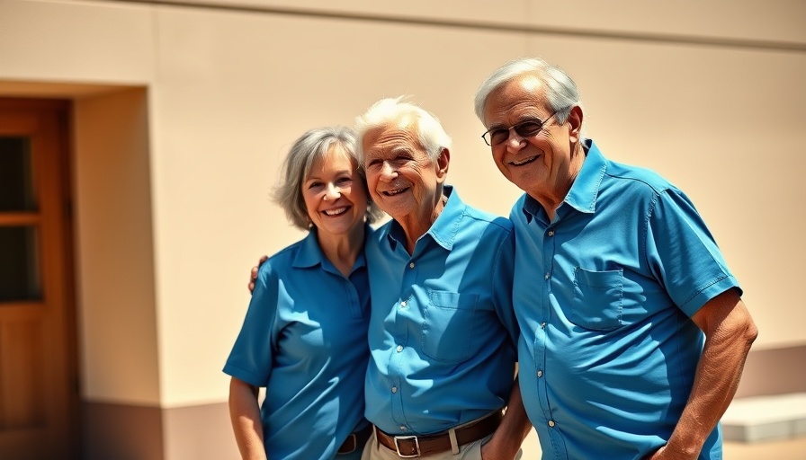 Social connections for deployed military: Three smiling older adults.