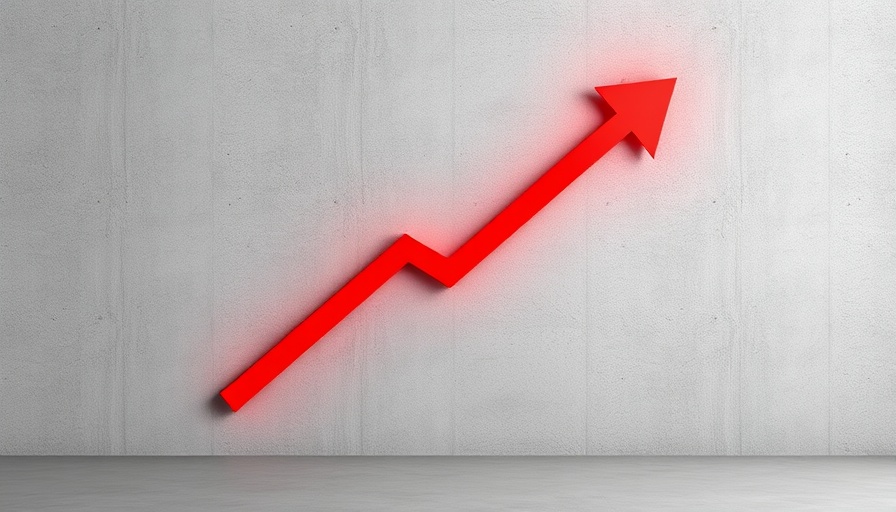 Vivid red arrow indicating IT salary growth trends.