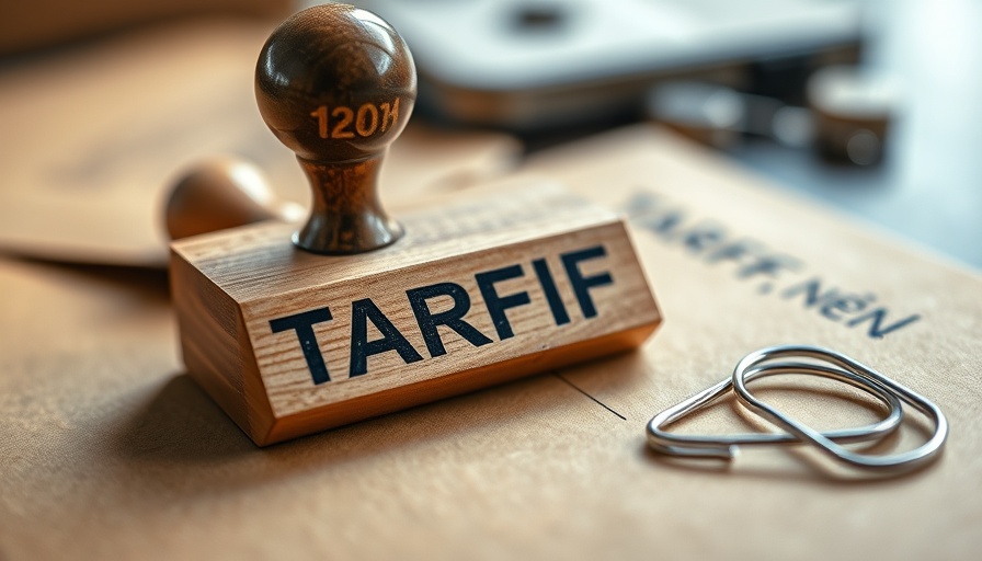 Tariff stamp on envelopes, hinting at pharmaceutical sales trends impact.
