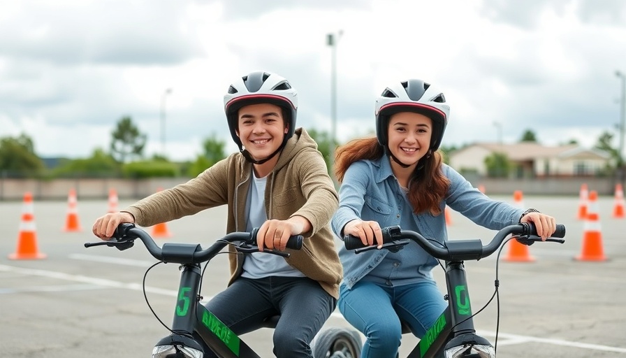 Young riders at eBike safety class in Huntington Beach.