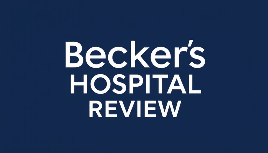 Minimalistic Becker's Hospital Review logo with cityscape silhouette.