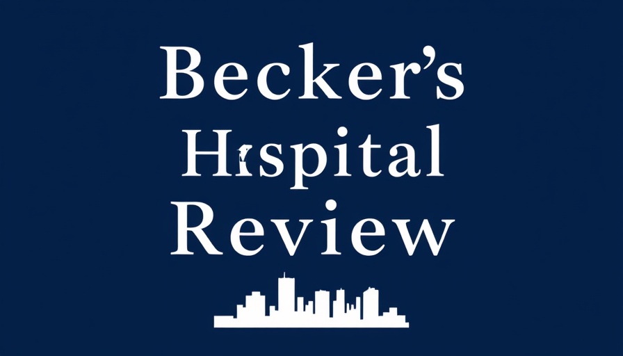 Becker's Hospital Review logo on blue background, hospitals seeking CEOs