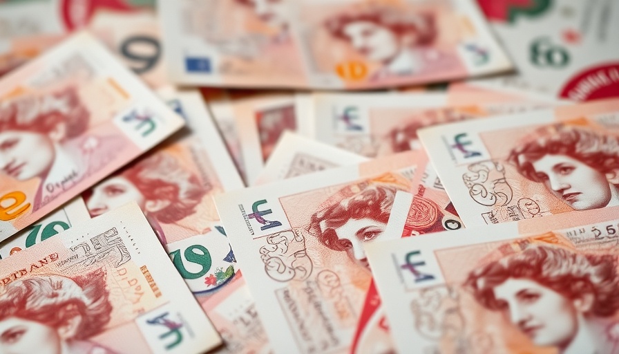 Close-up of scattered British £20 banknotes, highlighting embezzlement in construction industry.