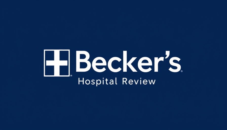 Logo of Becker's Hospital Review on blue background