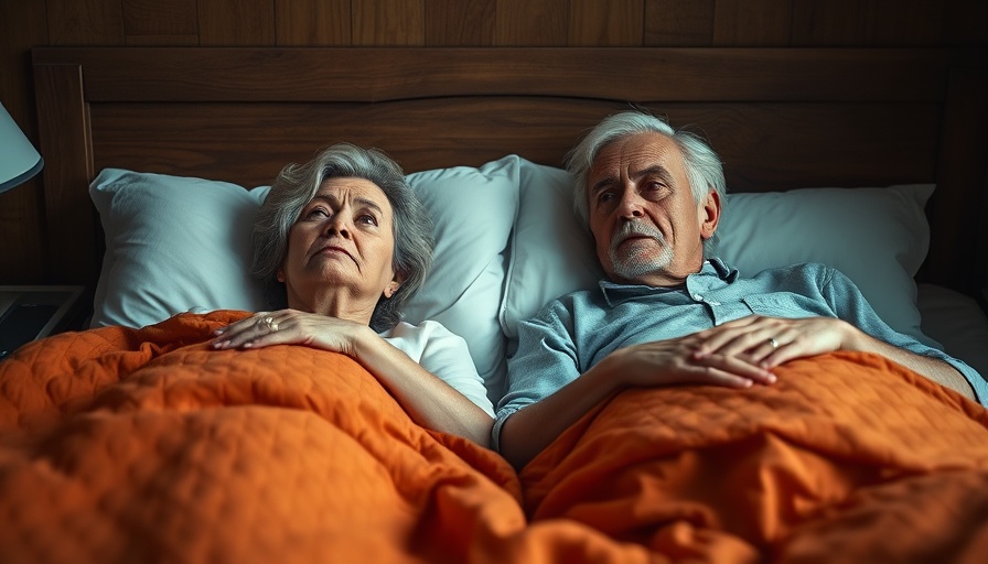 Older couple distant in bed, dealing with a sexless marriage