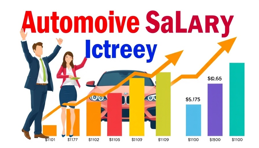 Infographic on automotive salary increases with charts and figures.