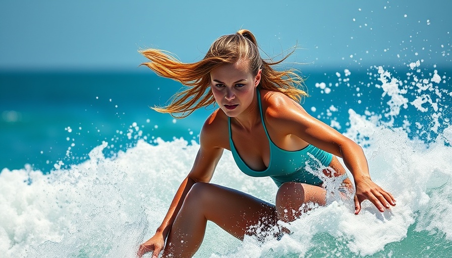 UK female surfers riding a wave with skill and grace.