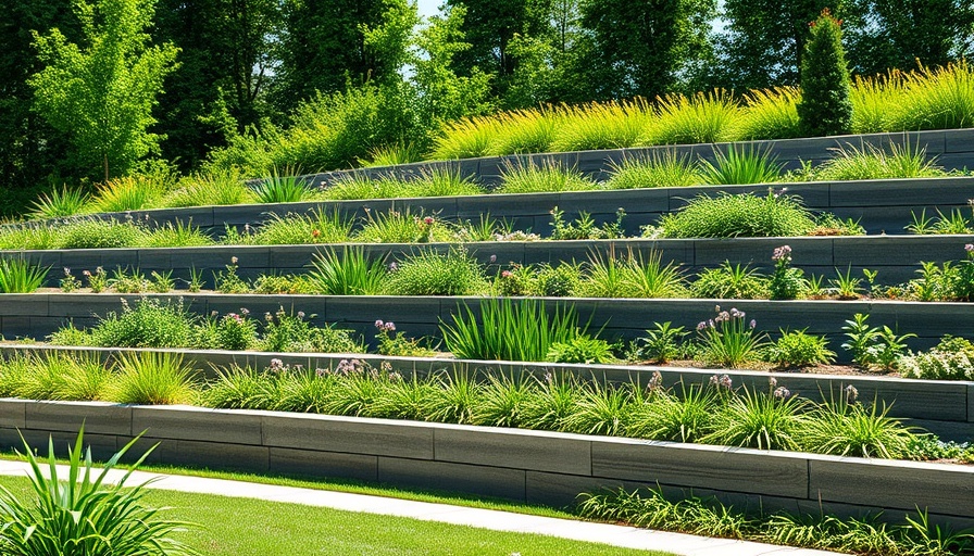 Modern landscape retaining wall with lush design ideas.