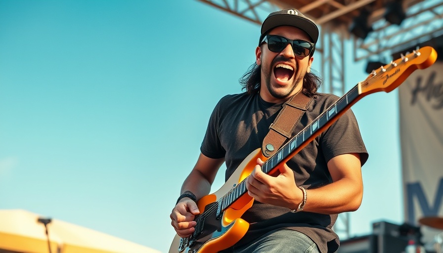 Energetic musician playing at Cali Vibes Festival 2025.
