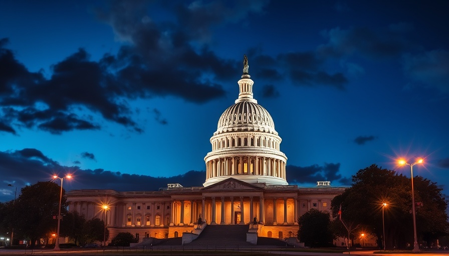 Night view of the U.S. Capitol building, symbolizing Senate budget decisions.